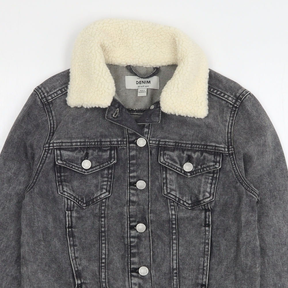 New Look Womens Grey   Jacket  Size 8  Button