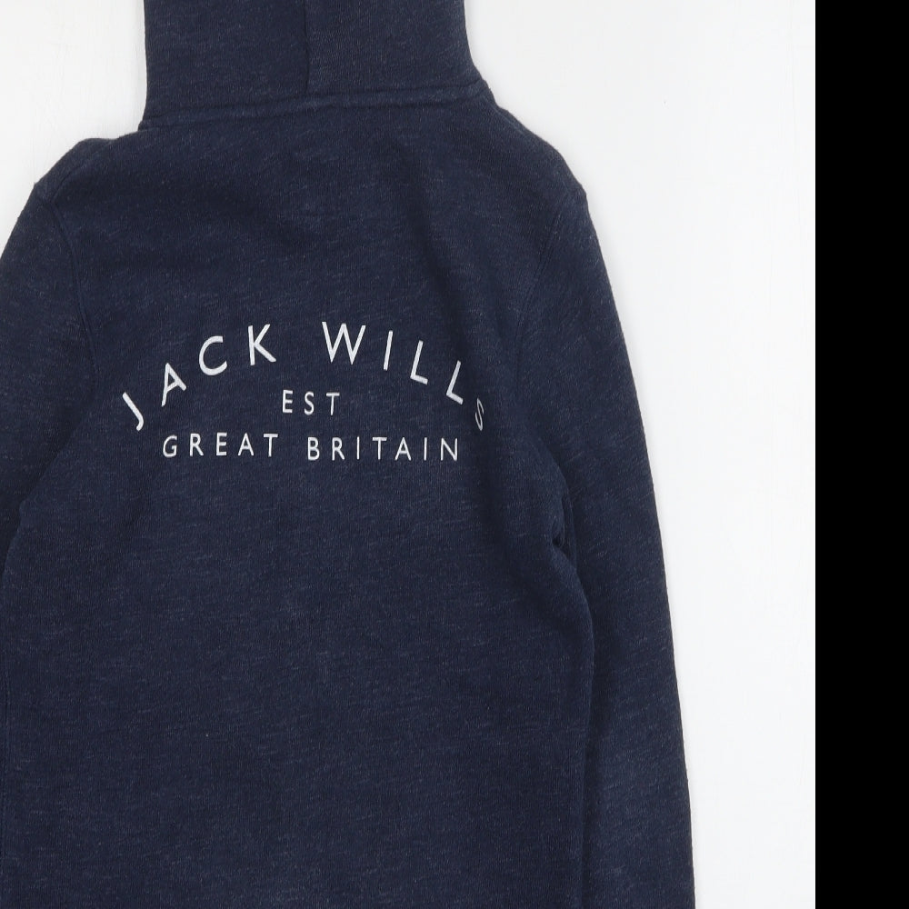Jack Wills Womens Blue  Cotton Pullover Hoodie Size 6