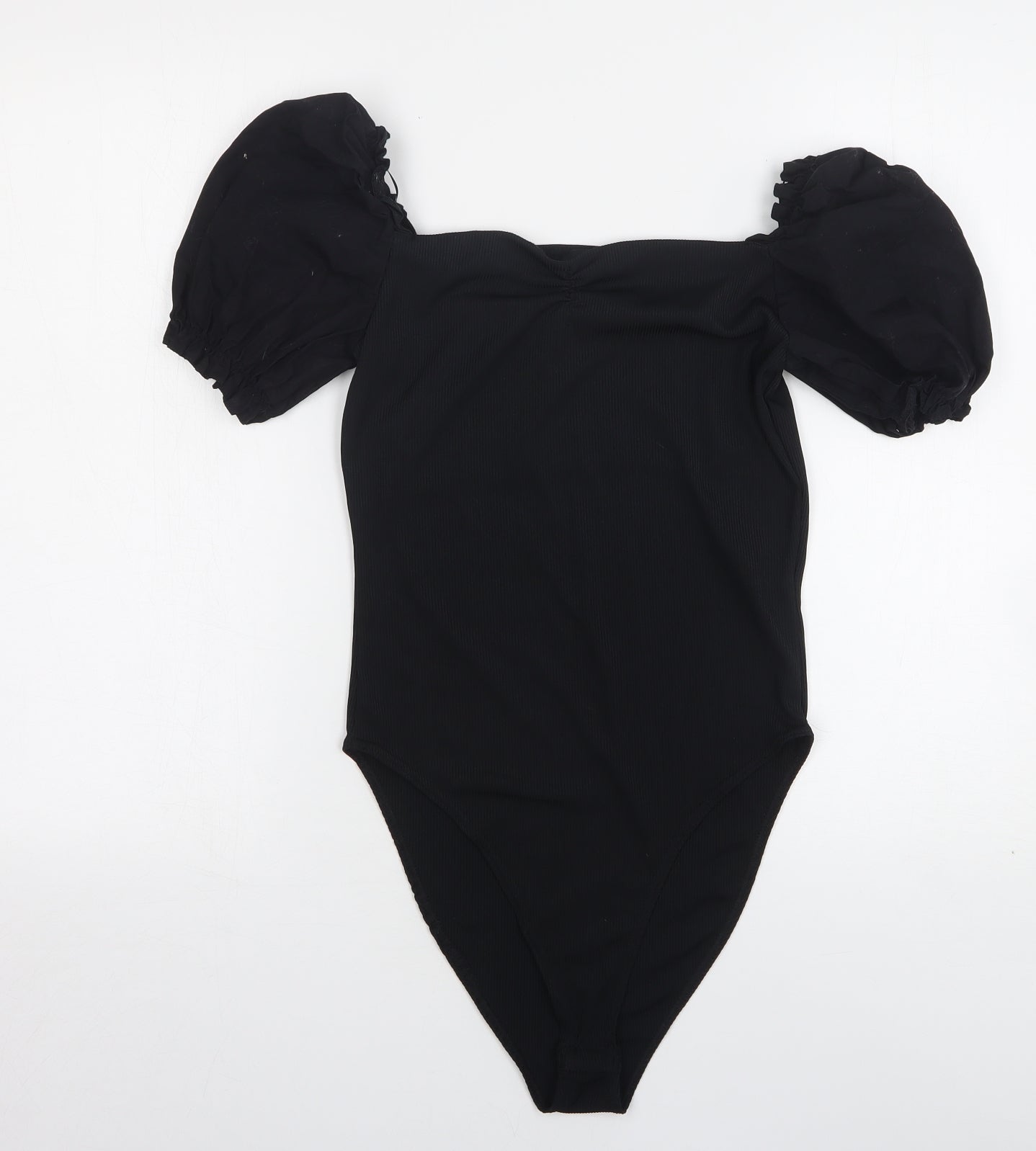 New Look Womens Black  Polyester Bodysuit One-Piece Size 14  Snap