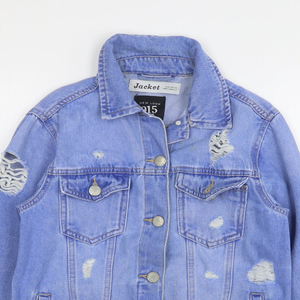 New Look Girls Blue   Jacket  Size 10-11 Years  Button