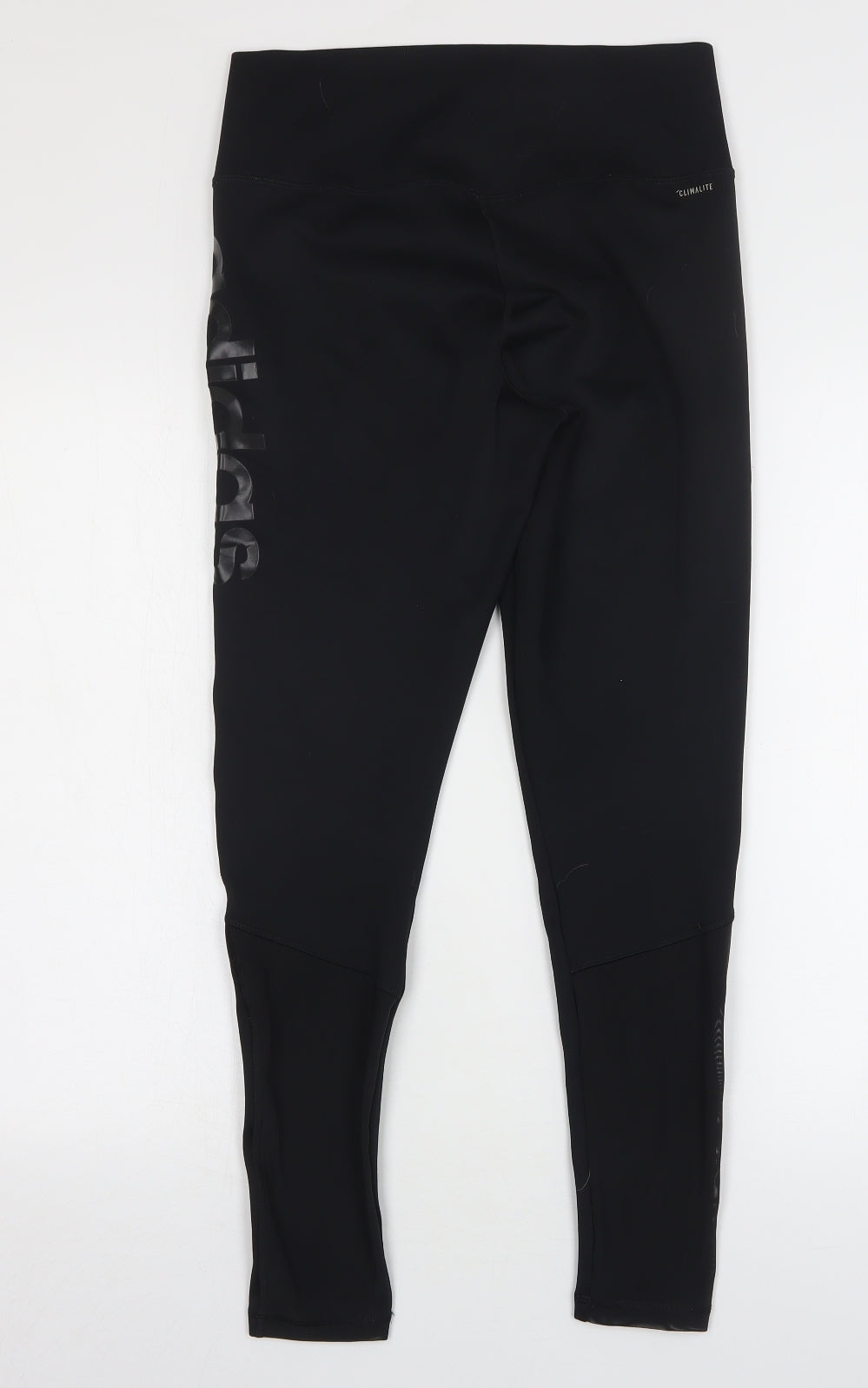 adidas Womens Black  Polyester Compression Leggings Size 12 L28 in Regular