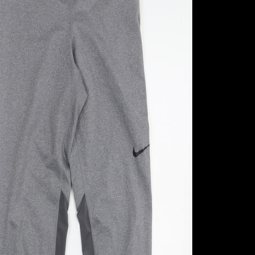 Nike Womens Grey  Polyester Compression Leggings Size M L29 in Regular