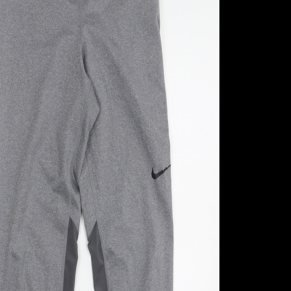 Nike Womens Grey  Polyester Compression Leggings Size M L29 in Regular