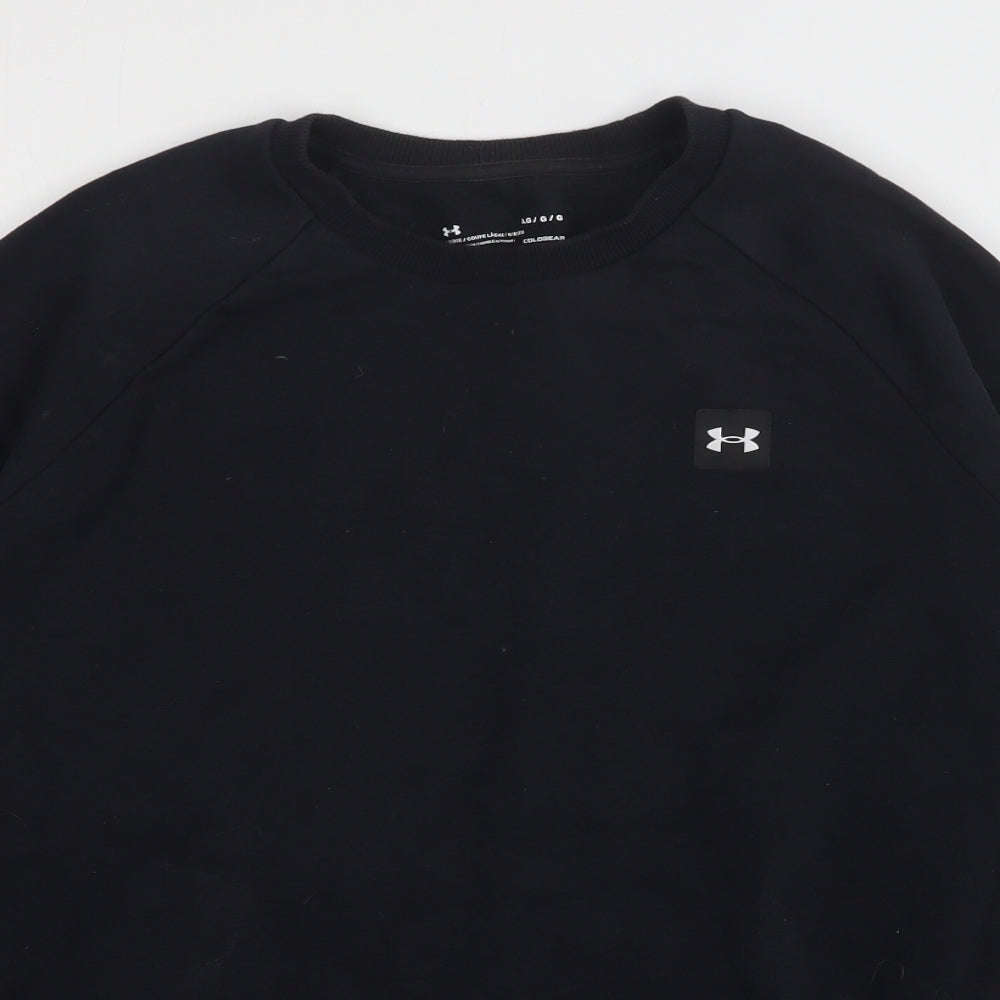 Under armour Mens Black  Cotton Pullover Sweatshirt Size L
