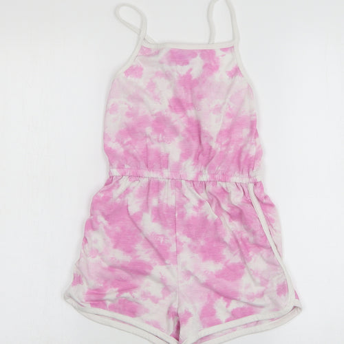 Primark Girls Pink Tie Dye Polyester Playsuit One-Piece Size 8-9 Years