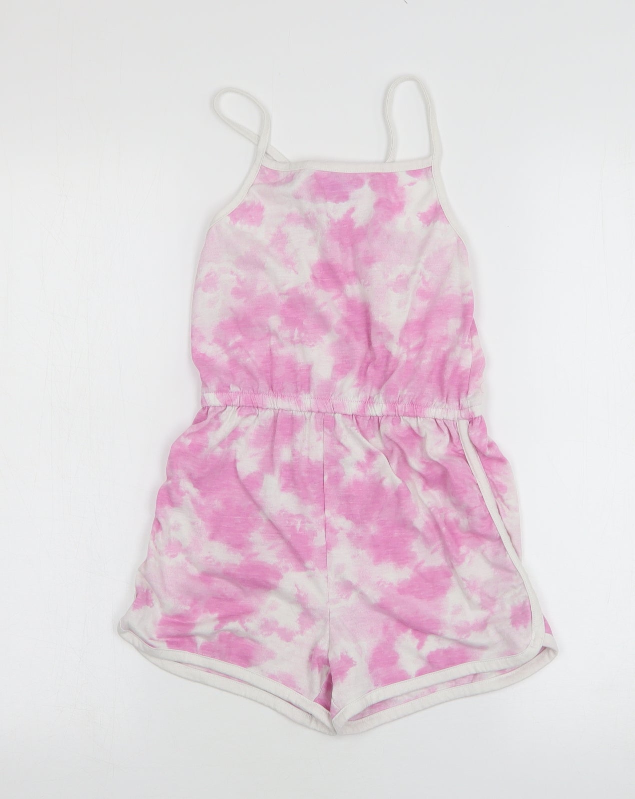 Primark Girls Pink Tie Dye Polyester Playsuit One-Piece Size 8-9 Years