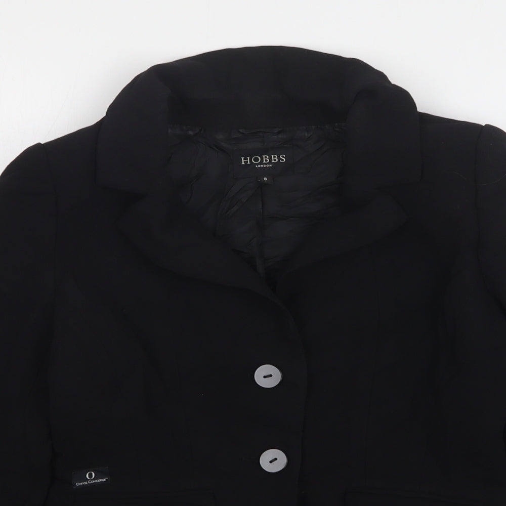 Hobbs Womens Black  Wool Jacket Suit Jacket Size 8