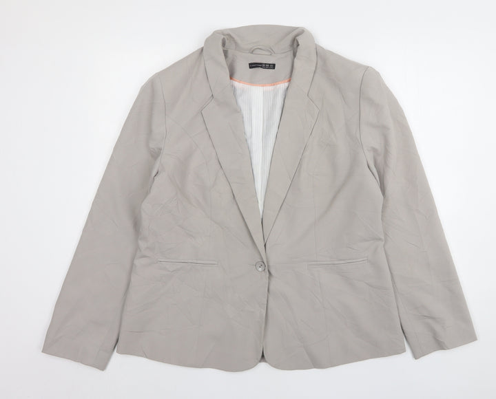 Atmosphere Womens Grey  Polyester Jacket Suit Jacket Size 20
