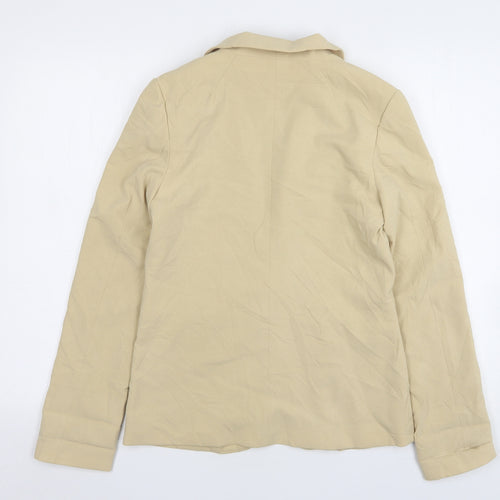H&M Womens Beige  Polyester Jacket Suit Jacket Size 10