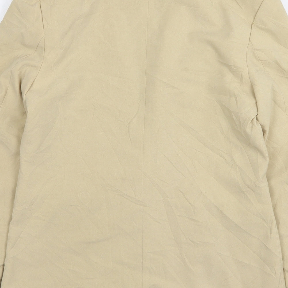 H&M Womens Beige  Polyester Jacket Suit Jacket Size 10