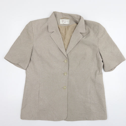 Bonmarché Womens Beige  Polyester Jacket Suit Jacket Size 18