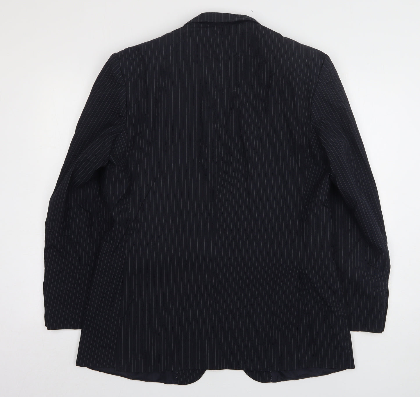 Burton  Mens Blue Striped Polyester Jacket Suit Jacket Size 42