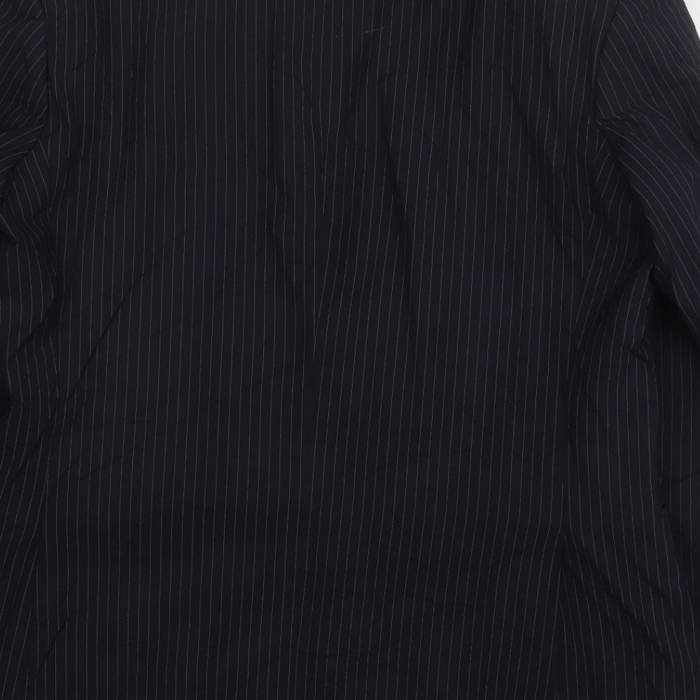 Burton  Mens Blue Striped Polyester Jacket Suit Jacket Size 42