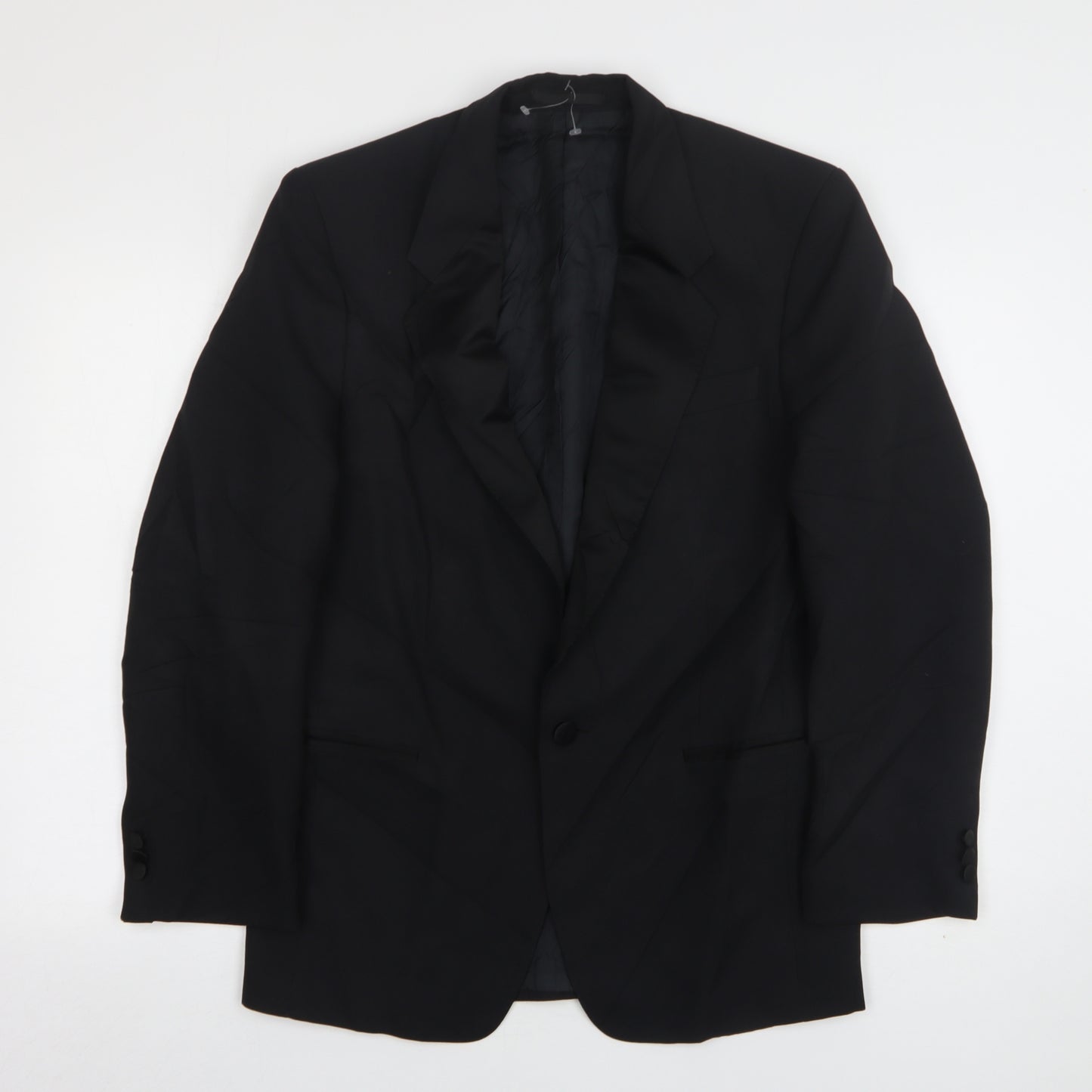 Wellington Mens Black  Polyester Jacket Suit Jacket Size 38