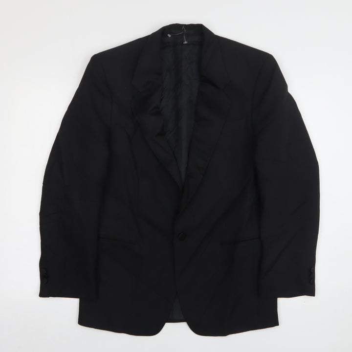Wellington Mens Black  Polyester Jacket Suit Jacket Size 38