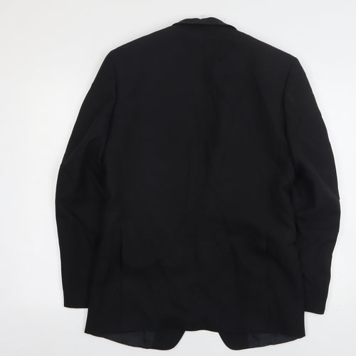 Wellington Mens Black  Polyester Jacket Suit Jacket Size 38