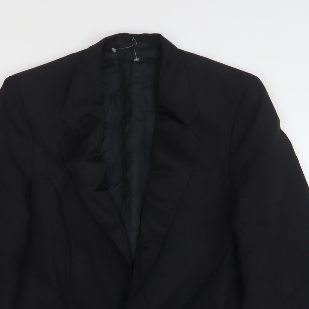 Wellington Mens Black  Polyester Jacket Suit Jacket Size 38