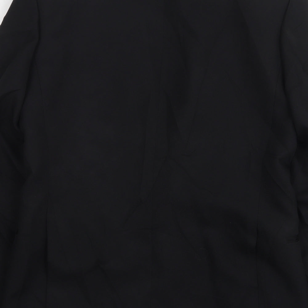 Wellington Mens Black  Polyester Jacket Suit Jacket Size 38