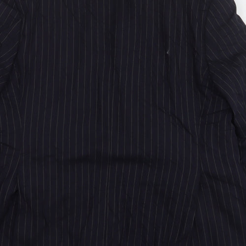 F&F Mens Blue Striped Polyester Jacket Suit Jacket Size 46