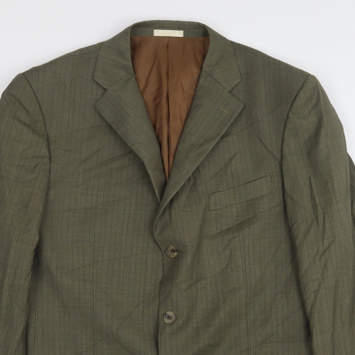 Greenwoods Mens Grey Striped Wool Jacket Suit Jacket Size 42