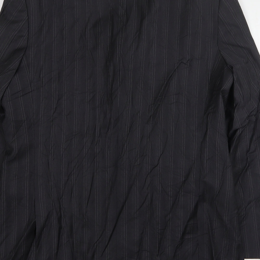 Jeff Banks  Mens Grey Striped Wool Jacket Suit Jacket Size 44
