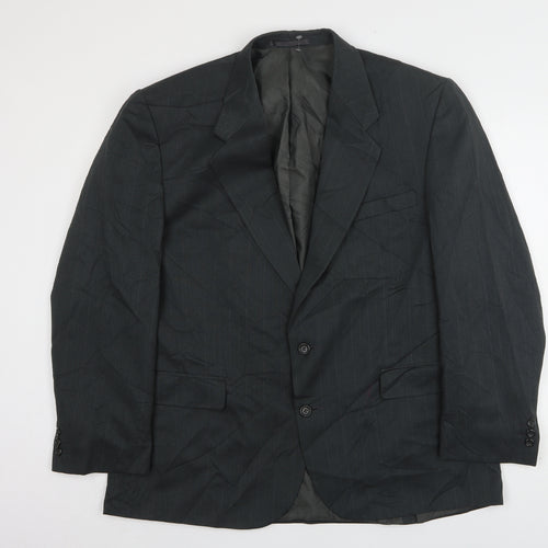 Berkertex Mens Green Striped Wool Jacket Suit Jacket Size 46