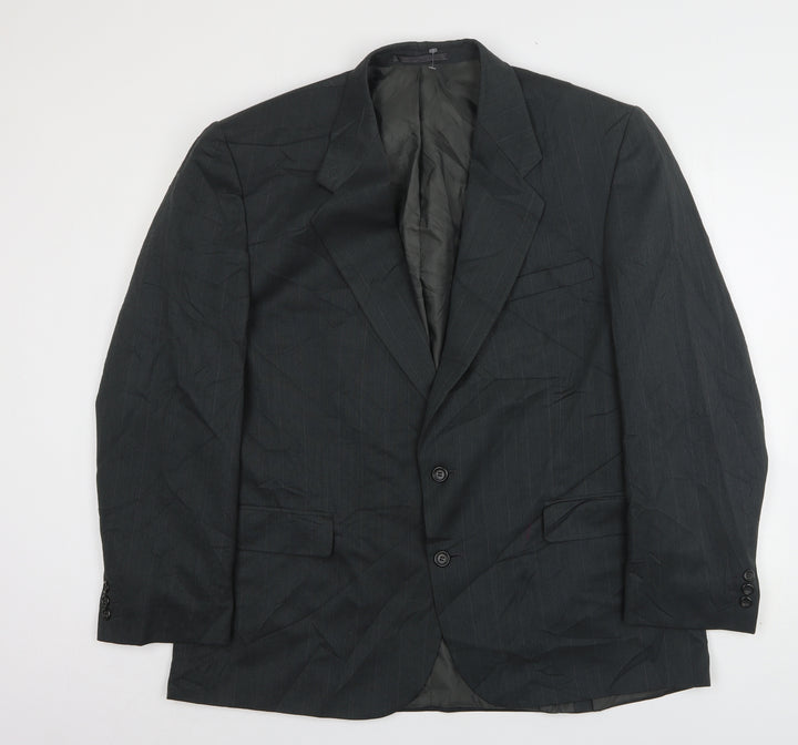 Berkertex Mens Green Striped Wool Jacket Suit Jacket Size 46