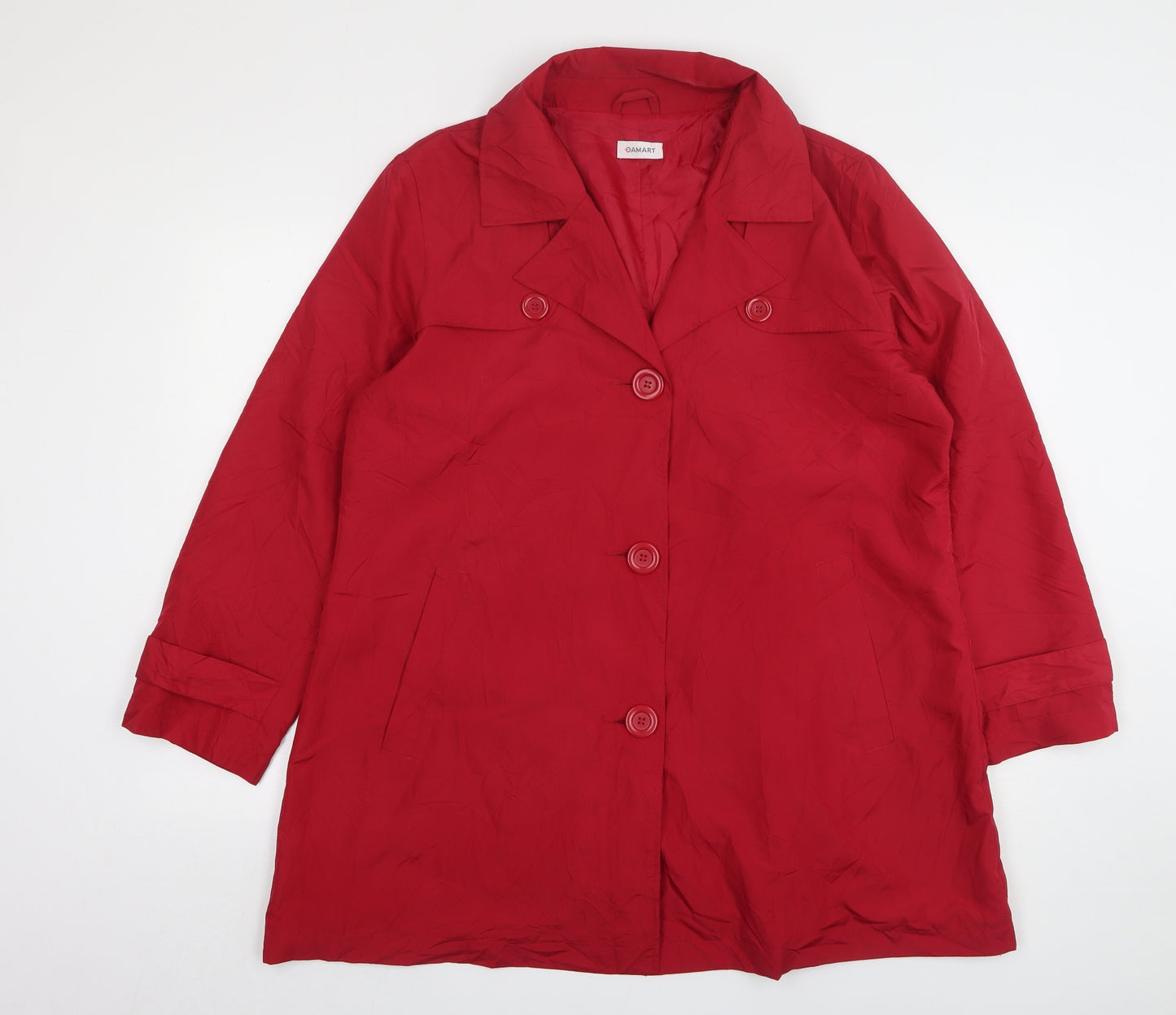 Damart Womens Red   Overcoat Coat Size 18