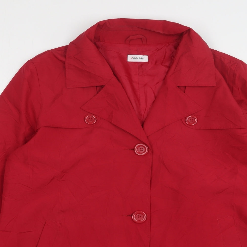 Damart Womens Red   Overcoat Coat Size 18