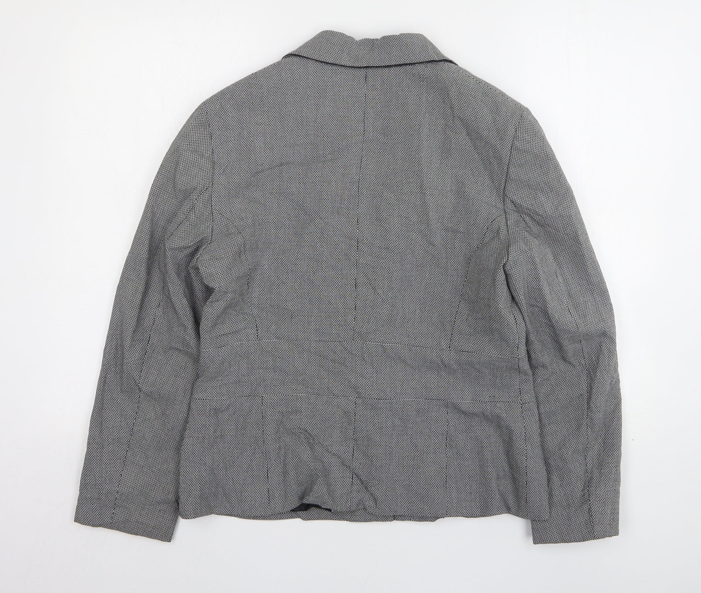 Marks and Spencer Womens Grey Geometric Polyester Jacket Suit Jacket Size 14