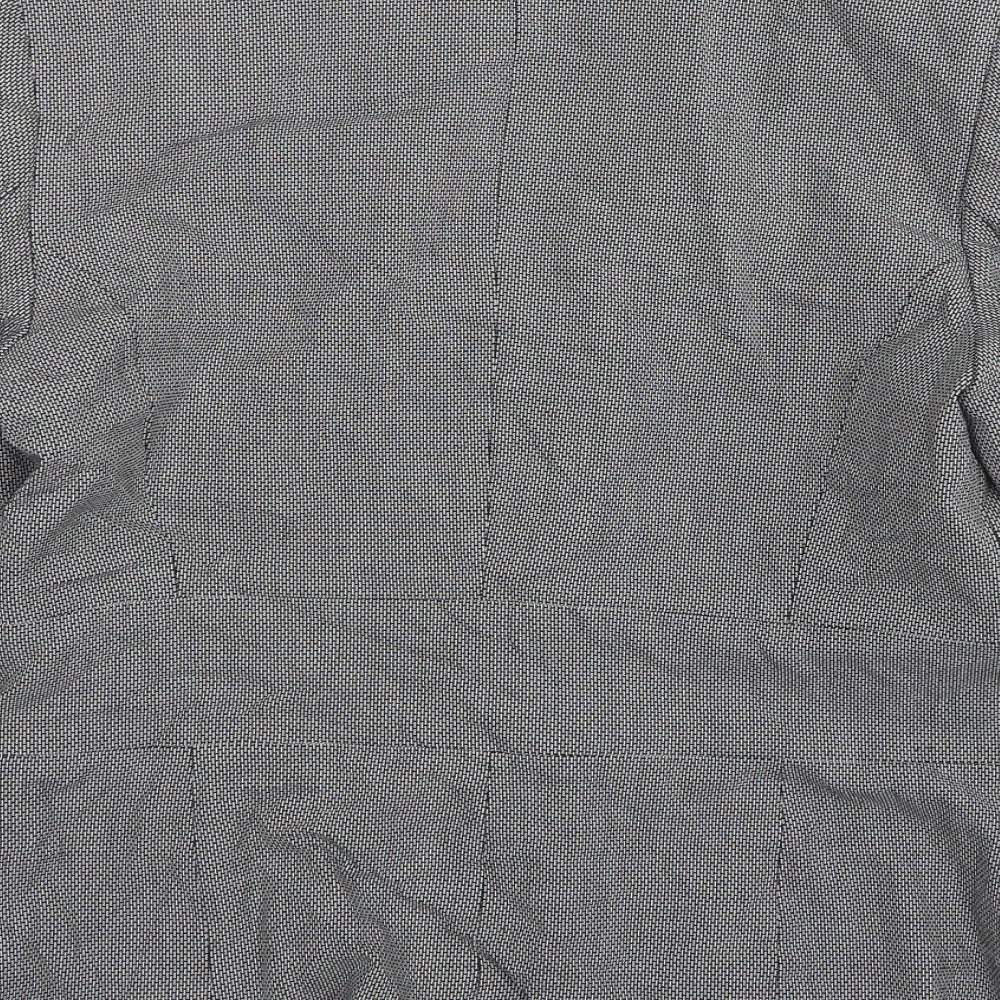 Marks and Spencer Womens Grey Geometric Polyester Jacket Suit Jacket Size 14