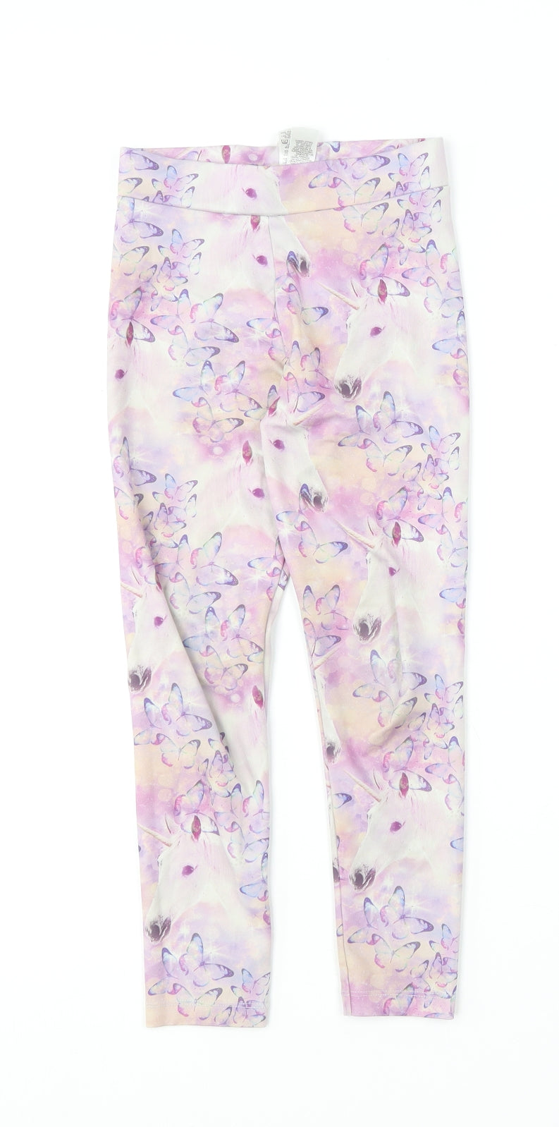 Dunnes Stores Girls Multicoloured Geometric Polyester Jogger Trousers Size 6 Years  Regular  - Butterfly