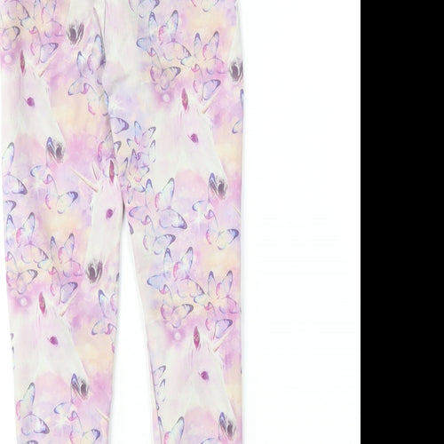 Dunnes Stores Girls Multicoloured Geometric Polyester Jogger Trousers Size 6 Years  Regular  - Butterfly