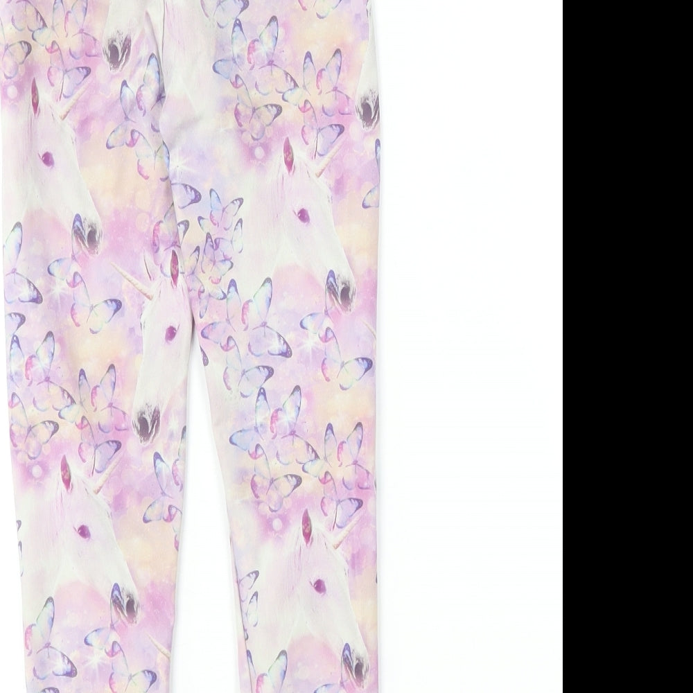 Dunnes Stores Girls Multicoloured Geometric Polyester Jogger Trousers Size 6 Years  Regular  - Butterfly