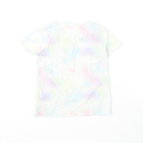 F&F Girls Multicoloured  Polyester Basic T-Shirt Size 5-6 Years Round Neck