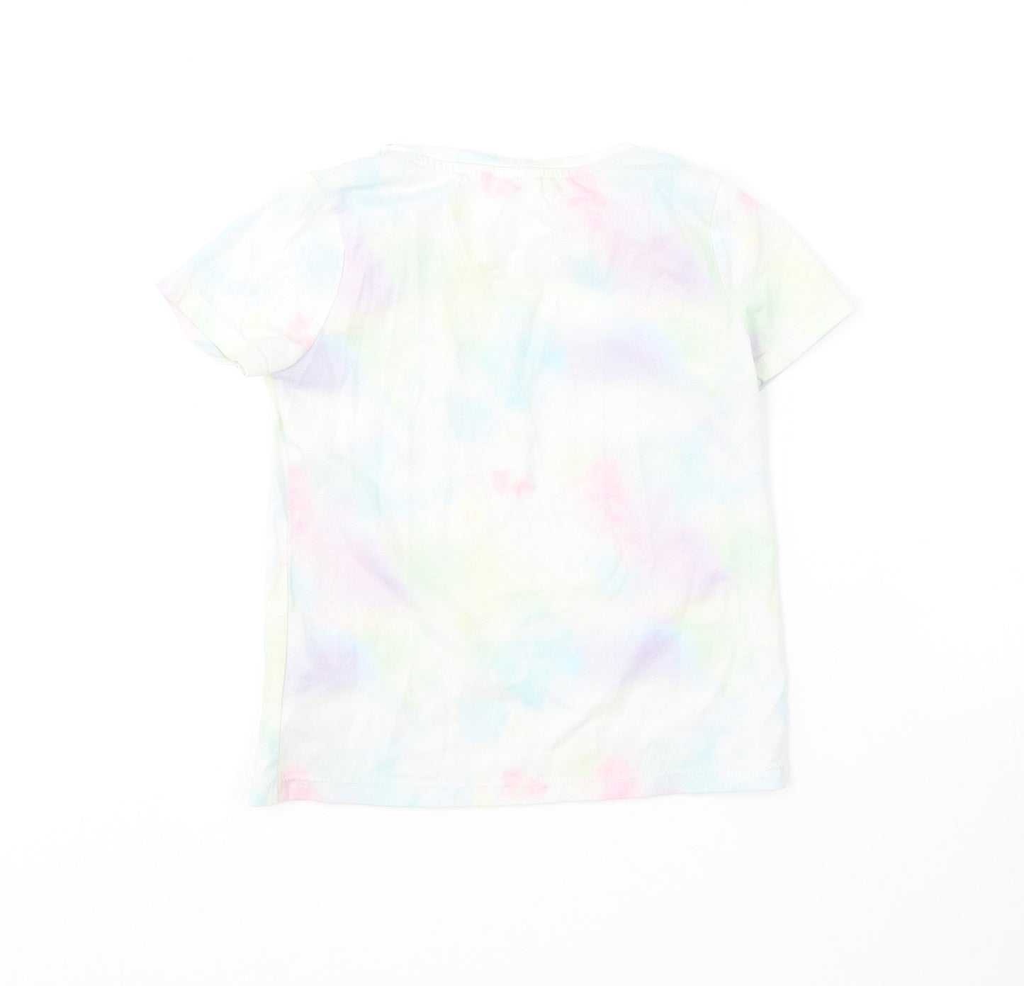 F&F Girls Multicoloured  Polyester Basic T-Shirt Size 5-6 Years Round Neck