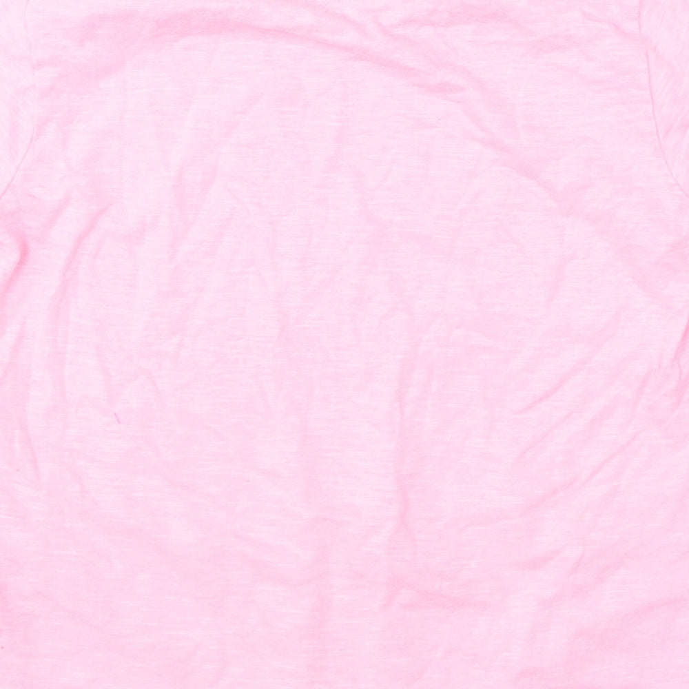 Dunnes Stores Girls Pink  Polyester Basic T-Shirt Size 8 Years Round Neck