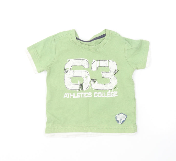 Matalan Baby Green Cotton Basic T-Shirt Size 12-18 Months Round Neck