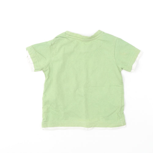 Matalan Baby Green  Cotton Basic T-Shirt Size 12-18 Months Round Neck