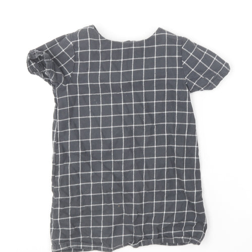 NEXT Girls Black Striped Cotton A-Line  Size 4 Years  Round Neck