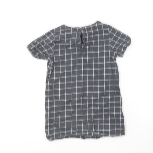 NEXT Girls Black Striped Cotton A-Line  Size 4 Years  Round Neck