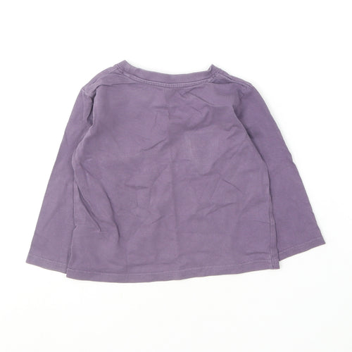 Matalan Boys Purple  Cotton Basic T-Shirt Size 18-24 Months Round Neck