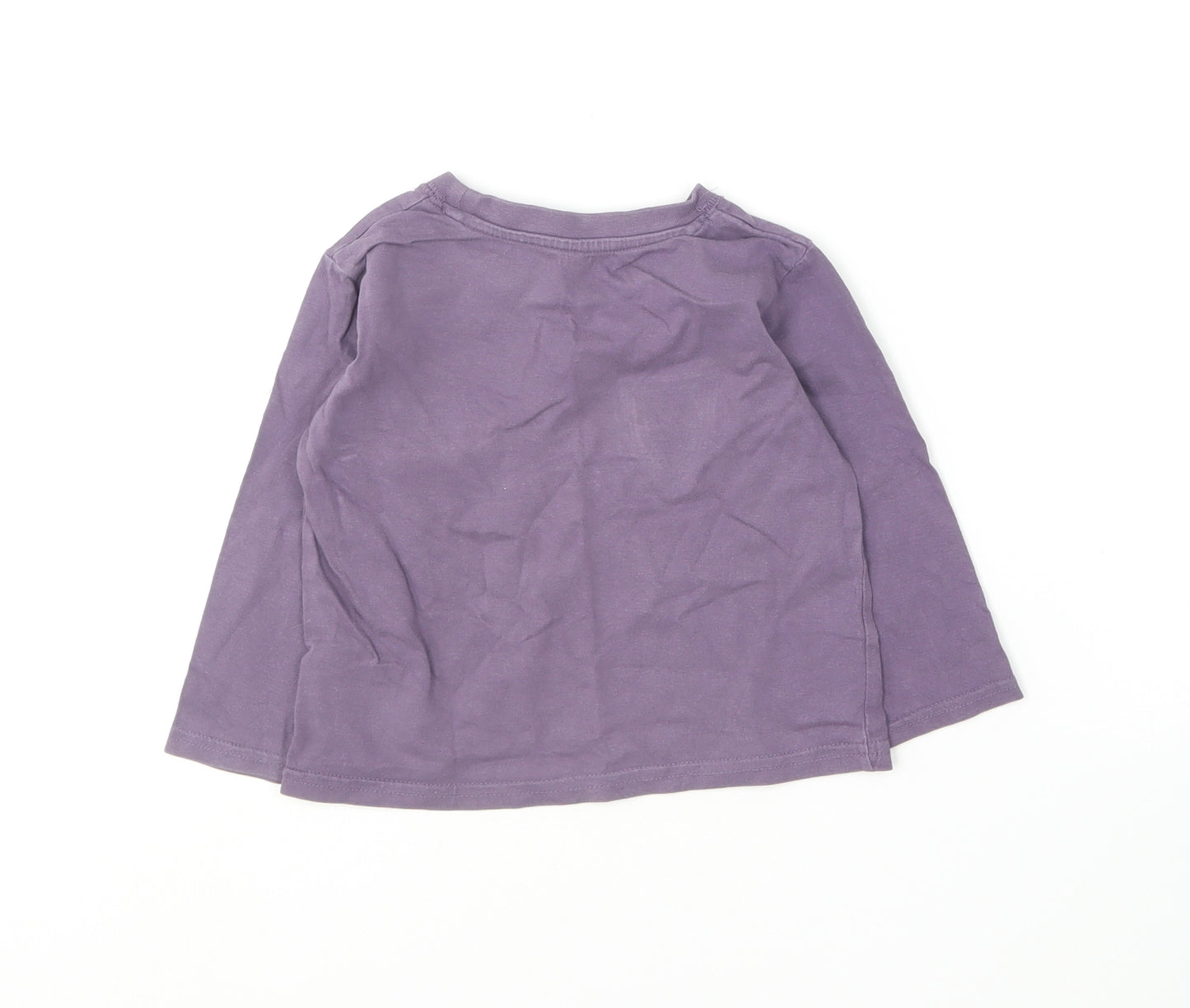 Matalan Boys Purple  Cotton Basic T-Shirt Size 18-24 Months Round Neck