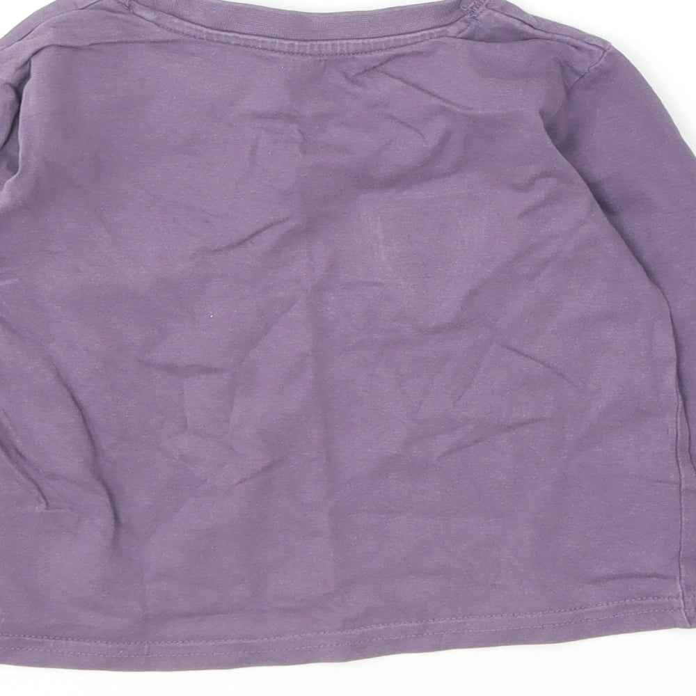 Matalan Boys Purple  Cotton Basic T-Shirt Size 18-24 Months Round Neck
