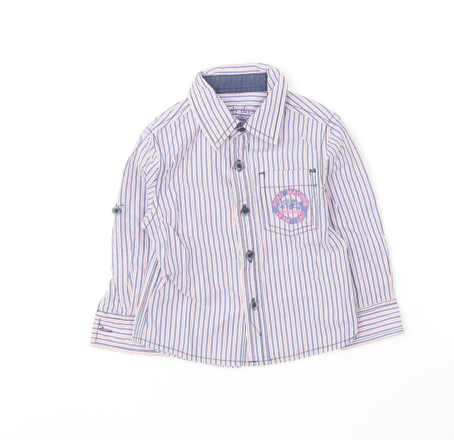 Earlydays Baby Multicoloured Striped Cotton Basic Button-Up Size 12-18 Months Collared