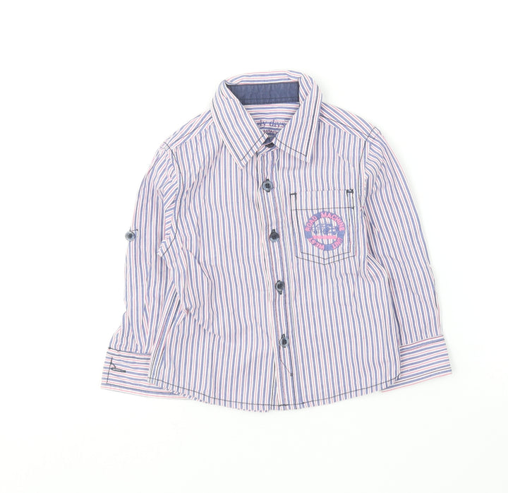 Earlydays Baby Multicoloured Striped Cotton Basic Button-Up Size 12-18 Months Collared