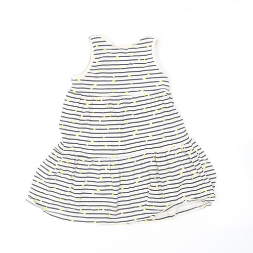 name it  Girls Blue Striped Cotton Shift  Size 7 Years  Round Neck  - Star