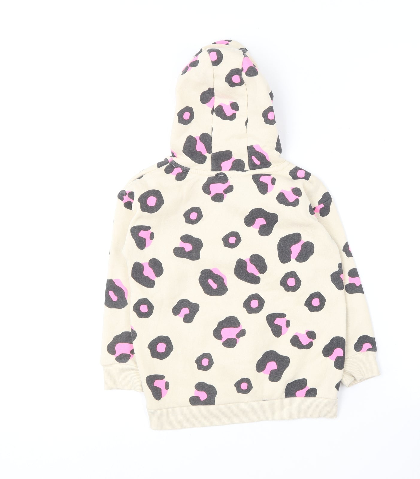 Dunnes Stores Girls Multicoloured Animal Print Polyester Pullover Hoodie Size 5-6 Years
