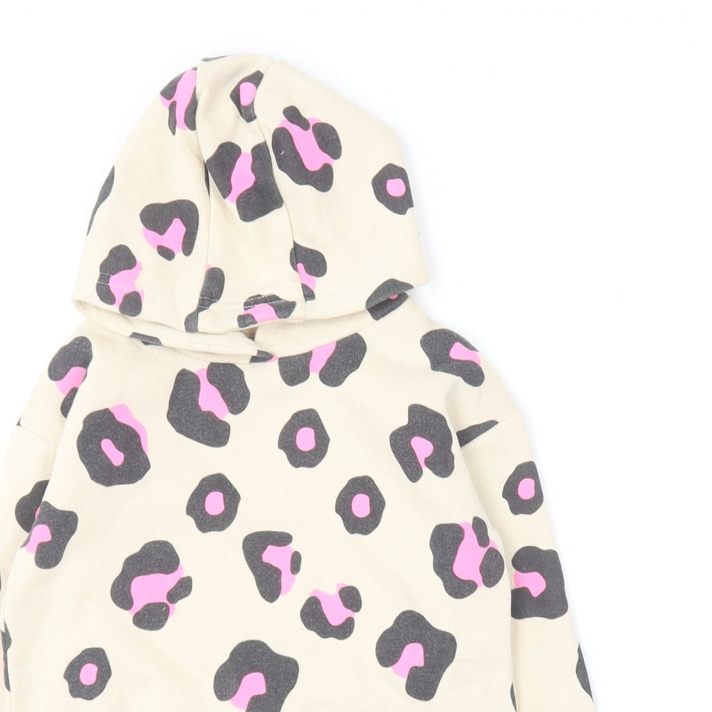 Dunnes Stores Girls Multicoloured Animal Print Polyester Pullover Hoodie Size 5-6 Years