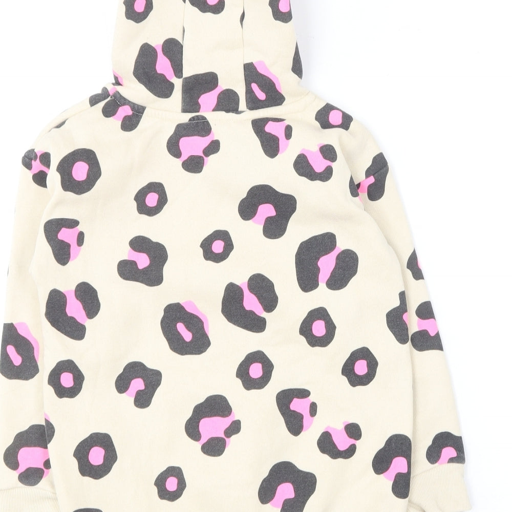 Dunnes Stores Girls Multicoloured Animal Print Polyester Pullover Hoodie Size 5-6 Years